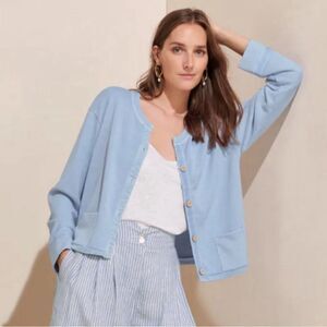 Poetry Hemp & Organic Cotton Chambray Blue Jersey Jacket
